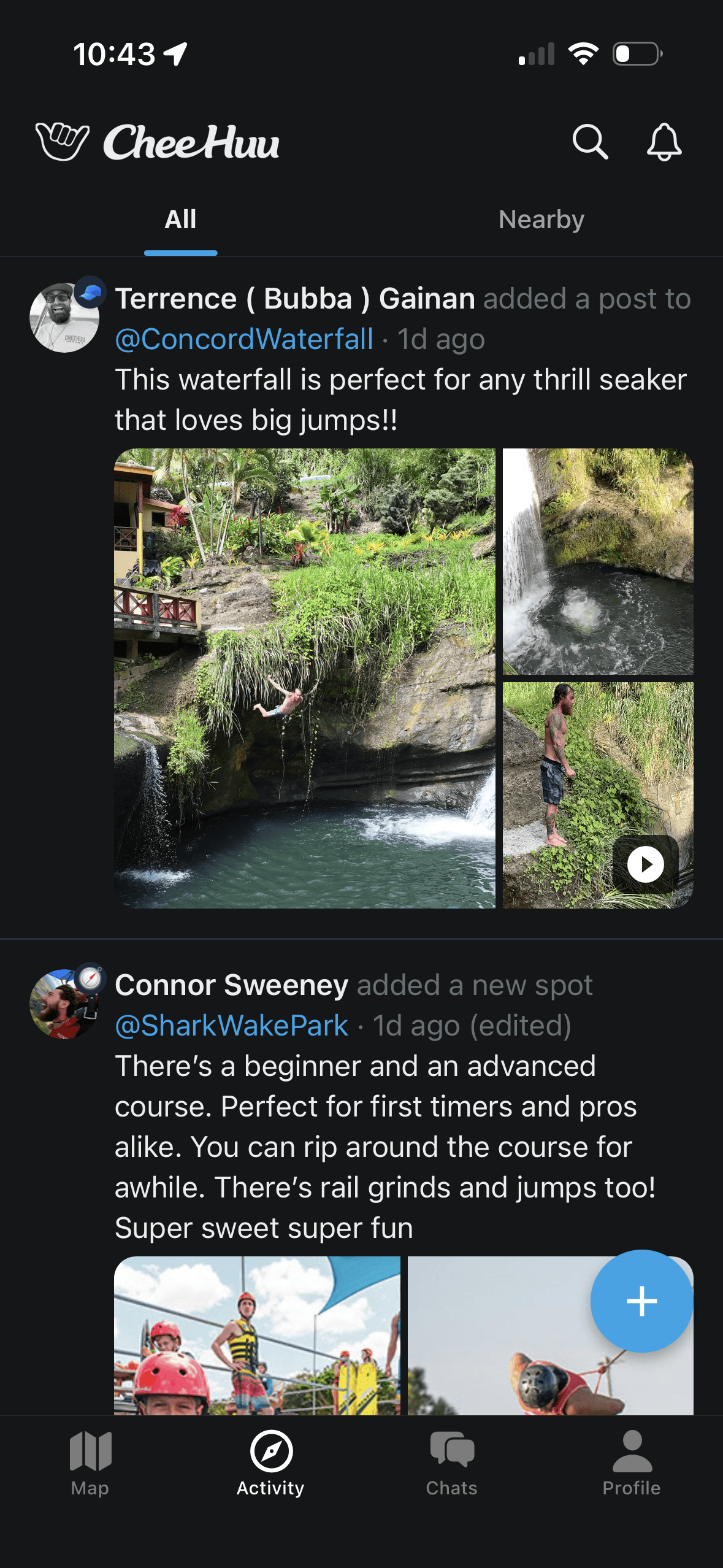 CheeHuu app — activity feed